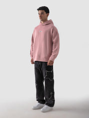 Pastel pink hoodie female model front view streetwear Pakistan – GROOVY