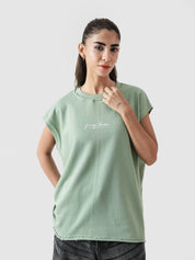 WORLDWIDE mint green sando product detail back graphic print Pakistan – GROOVY