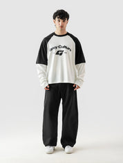 ROLLER TEE male model outdoor lifestyle shot raglan streetwear Pakistan – GROOVY