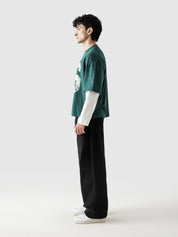 96 Double Layer Jersey racing green male model full body front Pakistan – GROOVY