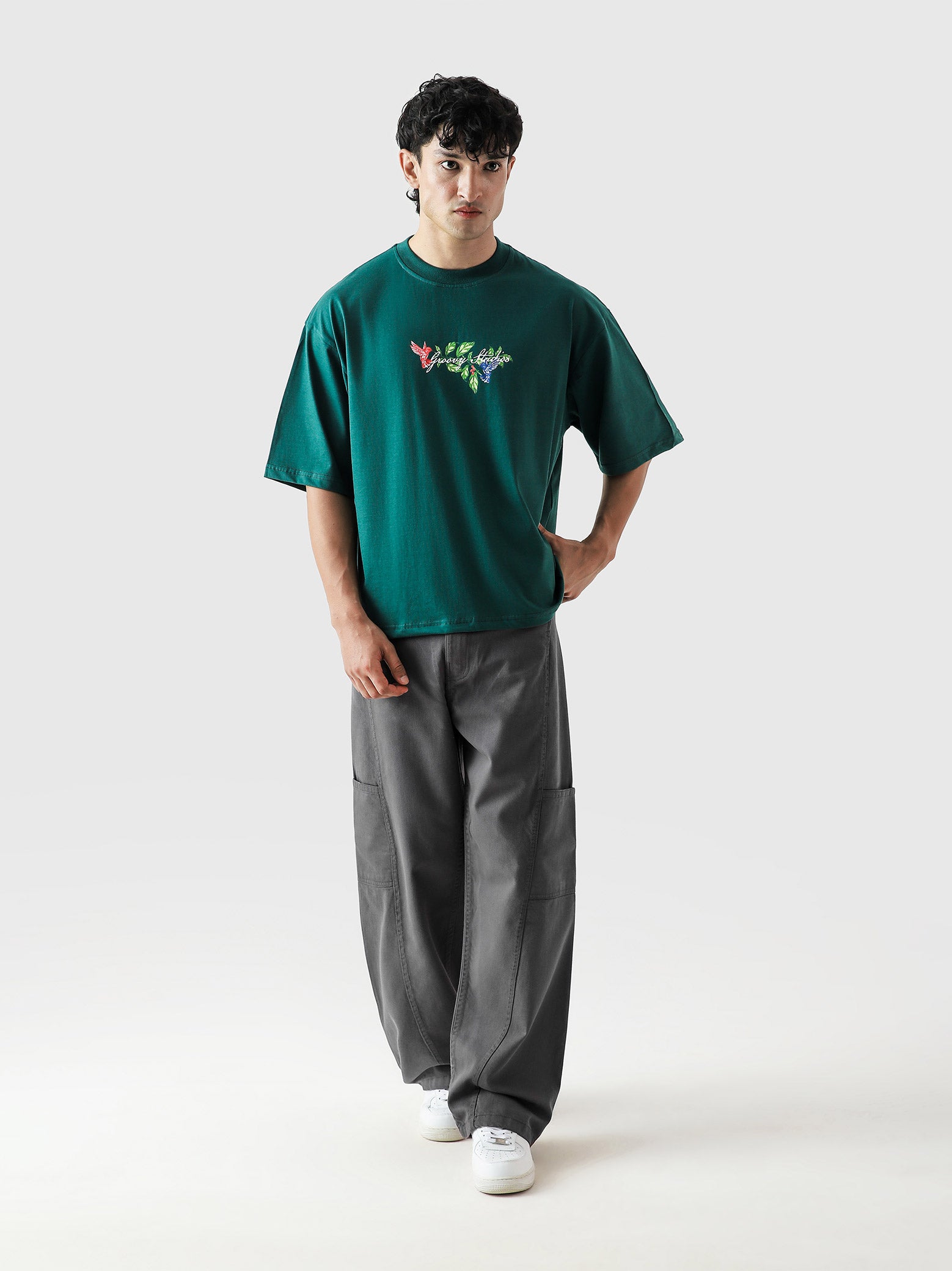 Green Hummingbird tee flat lay product Pakistan – GROOVY