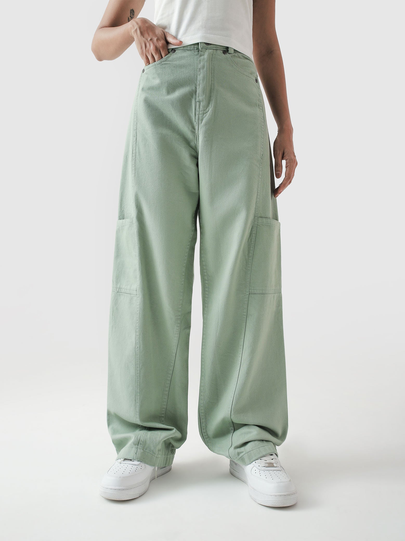Utility V1 mint green cargos product detail back Pakistan – GROOVY