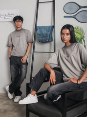 Oil fade washed t-shirt flat lay experimental oil wash Pakistan – GROOVY