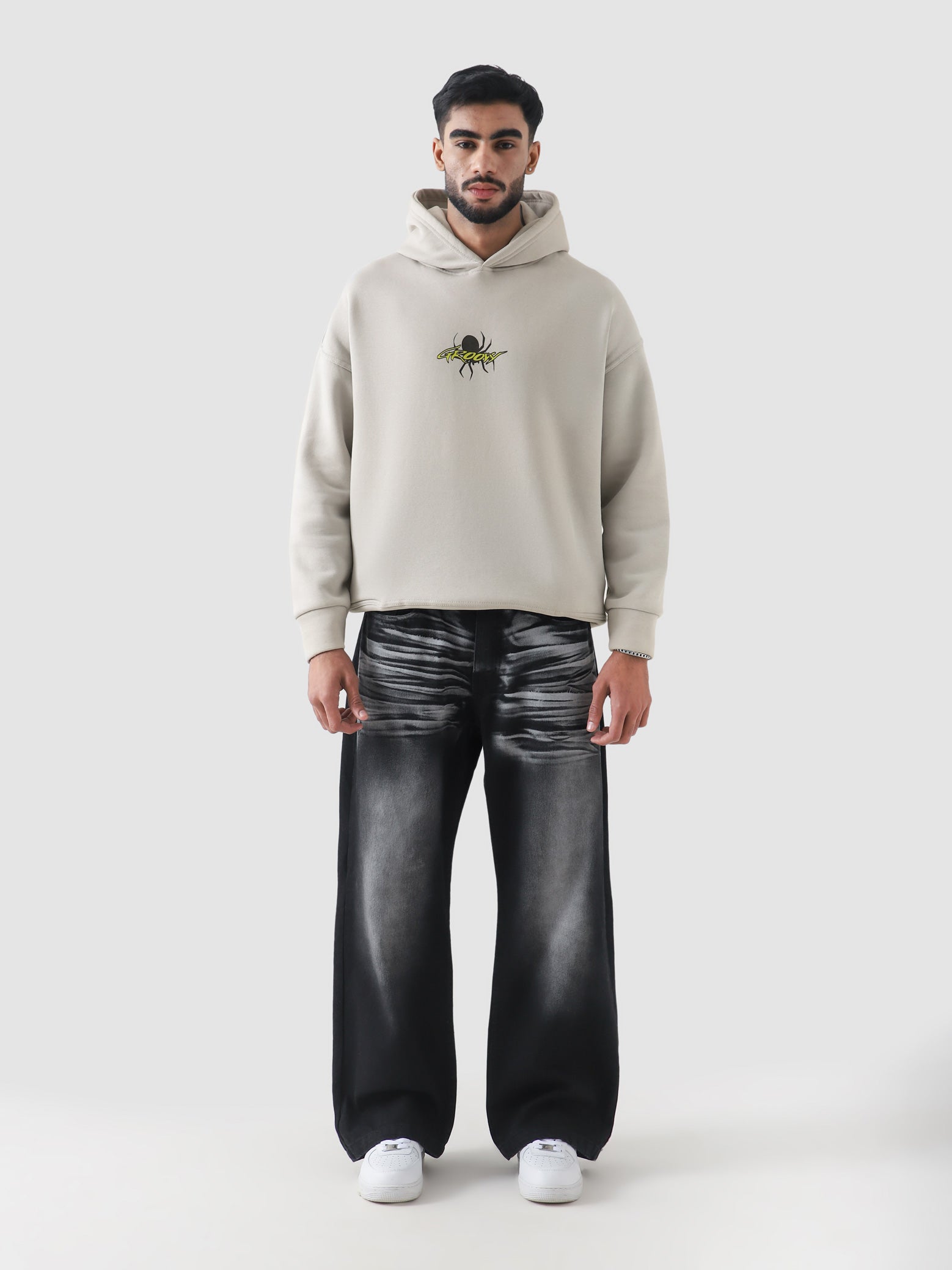 Make Your Own Luck oversized hoodie male model full body front view Pakistan – GROOVY