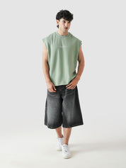 WORLDWIDE mint green sando male model full body front view sleeveless Pakistan – GROOVY