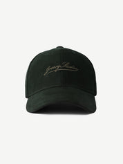 Super Suede deep green cap by GROOVY - soft suede, adjustable fit