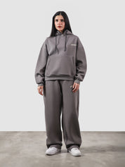 Utility Top granite grey male model full body front view oversized hoodie Pakistan – GROOVY