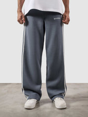 Heritage Pants frost blue male model full body front view contrast stripe Pakistan – GROOVY
