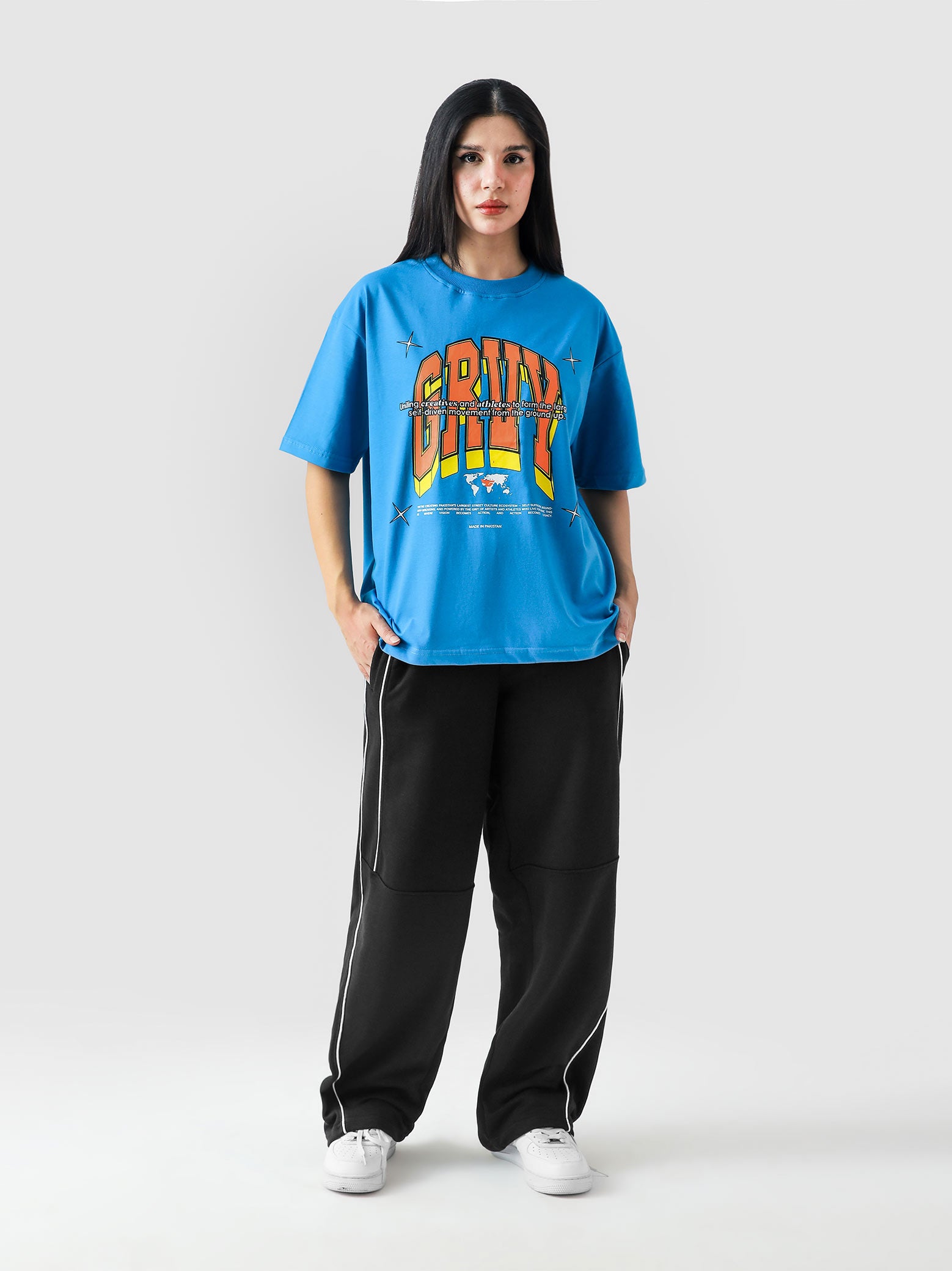GRVY Community tee male model side angle Pakistan – GROOVY
