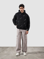 The Initial Hoodie male model full body front view allover initial graphic Pakistan – GROOVY