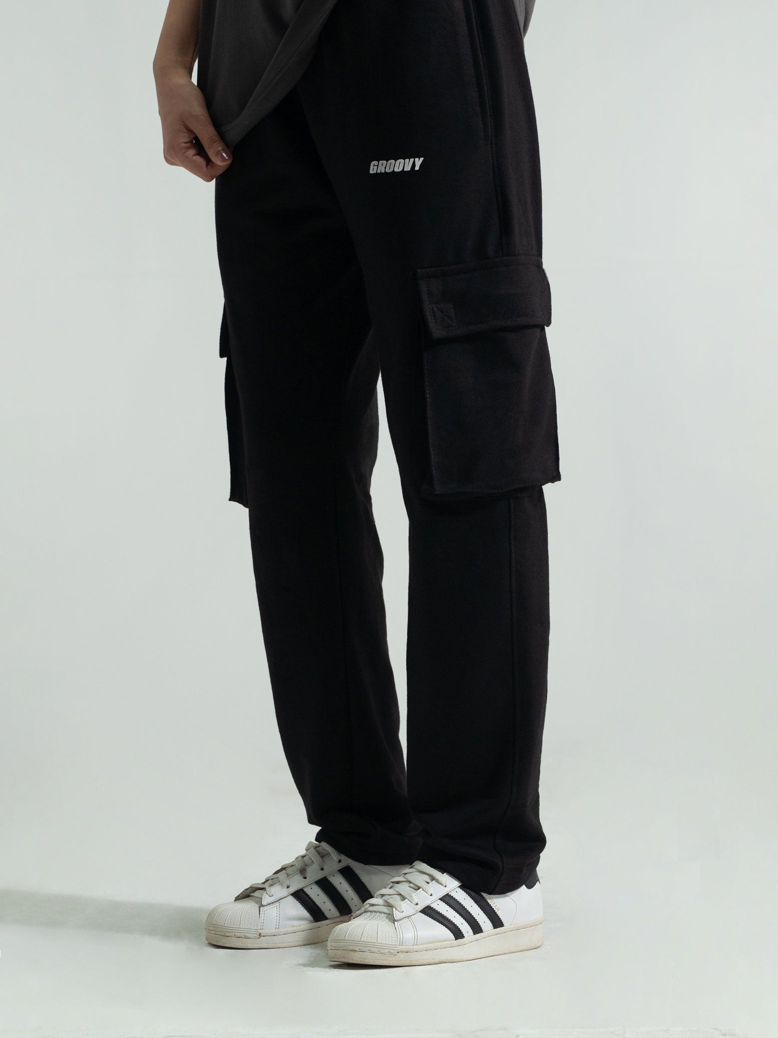Black Cargo Trousers - GROOVY