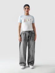 GRVY Flowers babytee female model full body front view Pakistan – GROOVY