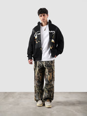 Flying Predator zipper hoodie male model full body front view bold eagle graphic Pakistan – GROOVY