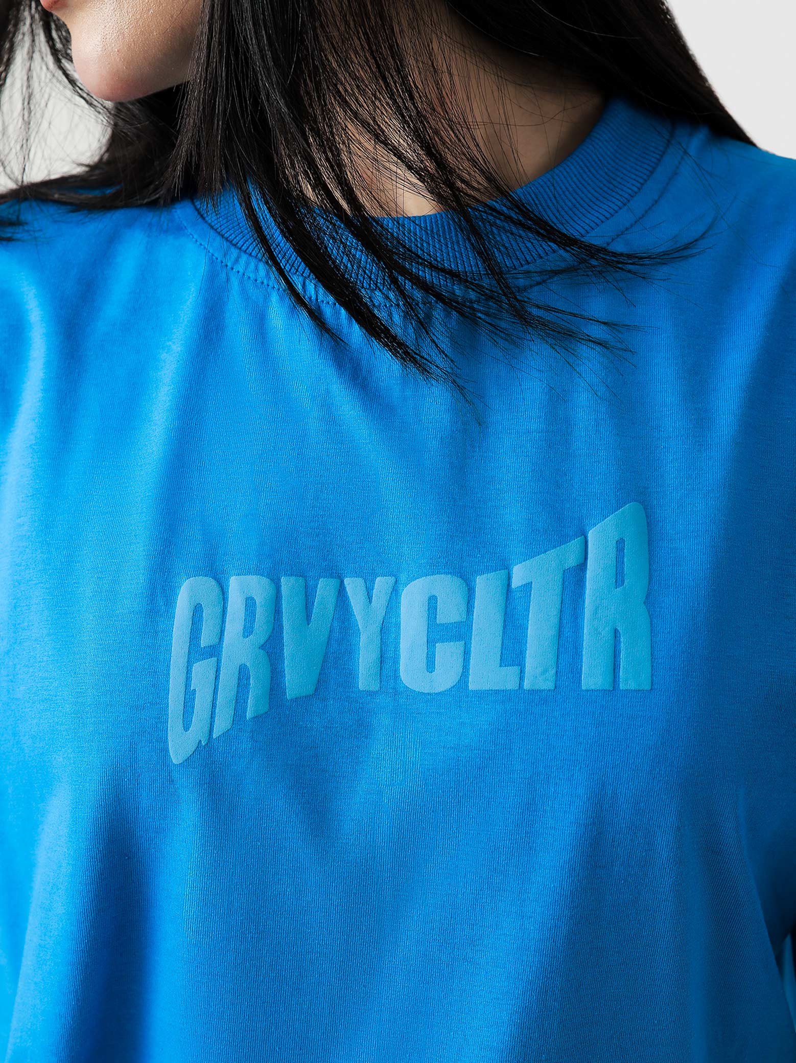 GRVY Shark electric blue tee male model full body front view Pakistan – GROOVY