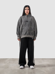 Combat washed hoodie male model full body front view washed fleece Pakistan – GROOVY