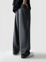 Steel grey baggy trousers male model full body front view Pakistan – GROOVY