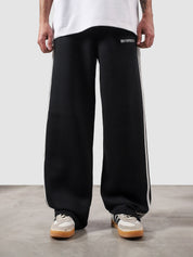 Heritage Pants black summer male model full body front view contrast stripe Pakistan – GROOVY