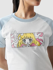 Anime Girl Baby Tee female model full body front view Pakistan – GROOVY