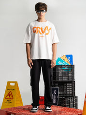 Pearl White Tee Male Model Front View – Legacy Is The Vision – GROOVY Pakistan