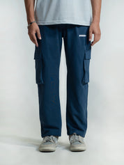 Deep Blue Cargo Trousers Flat Lay – GROOVY Pakistan