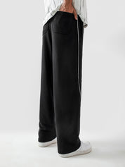 Black piping trouser male model full body front view contrast detail Pakistan – GROOVY
