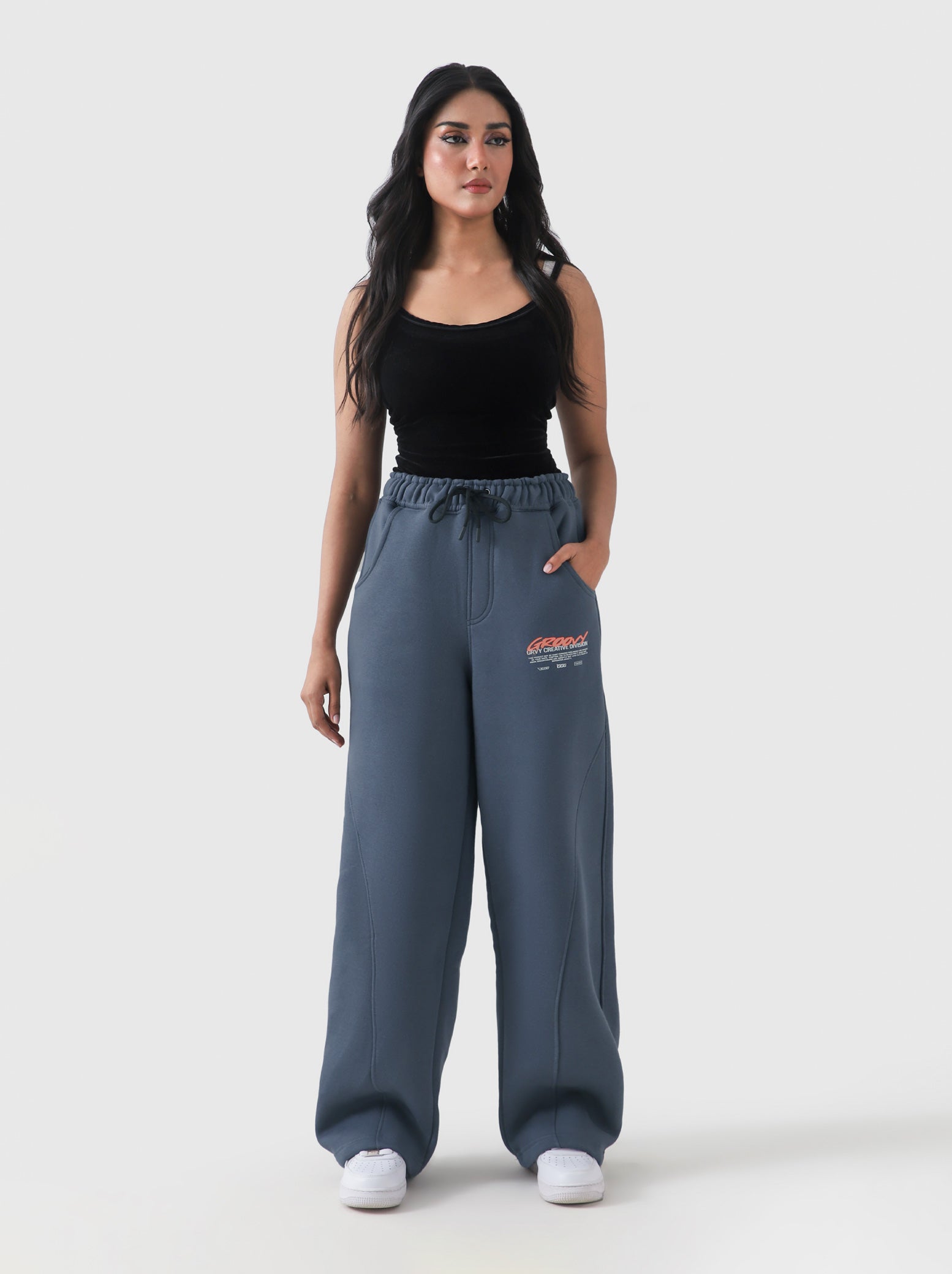Unity VI slate blue winter trouser male model full body front view Pakistan – GROOVY