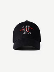 GROOVY Death Note black anime graphic cap with red panel print