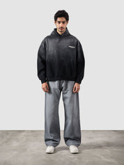 Fade washed hoodie male model full body front view vintage fade wash Pakistan – GROOVY