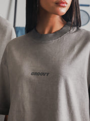 Oil fade blank oversized t-shirt additional angle lifestyle Pakistan – GROOVY
