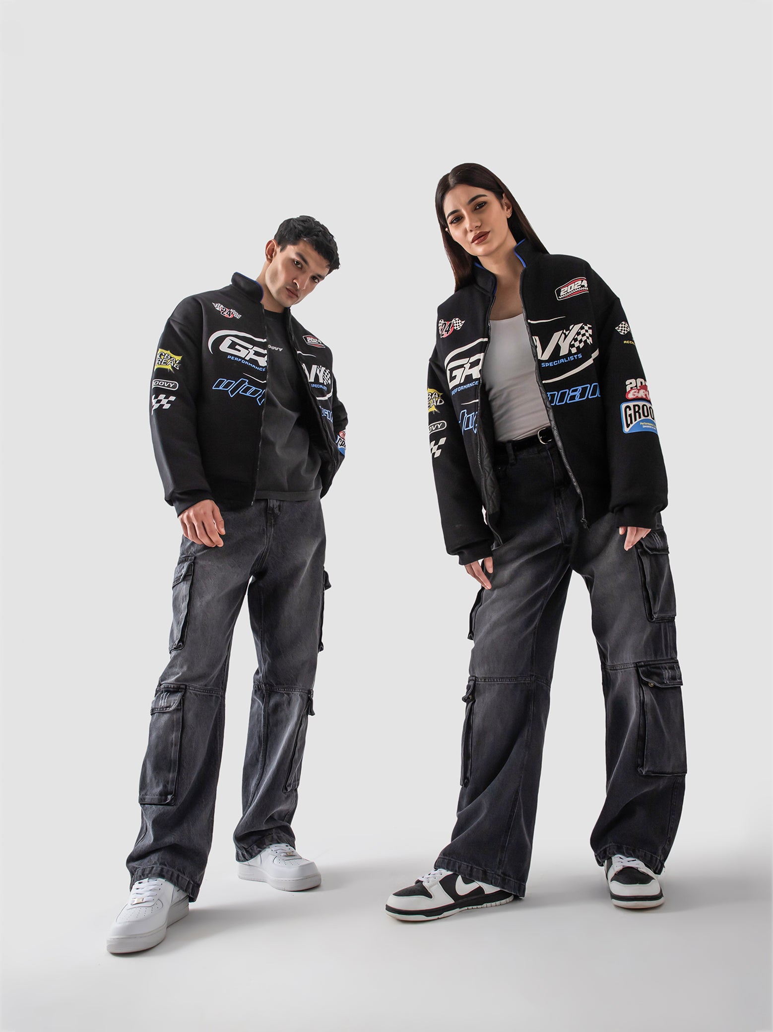 Racer jacket flat lay black oversized moto outerwear Pakistan – GROOVY