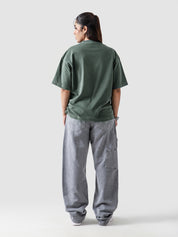 Emerald Green Washed Blank Tee Couple Lifestyle Shot – GROOVY Pakistan