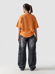 Rust Orange Washed Blank Tee Flat Lay 240 GSM Cotton – GROOVY Pakistan
