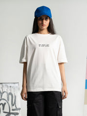 Pearl White Tee Male Model Back View – We Need Art In Our Lives – GROOVY Pakistan