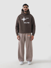 Never Stopping Culture hoodie male model back view 340 GSM fleece Pakistan – GROOVY