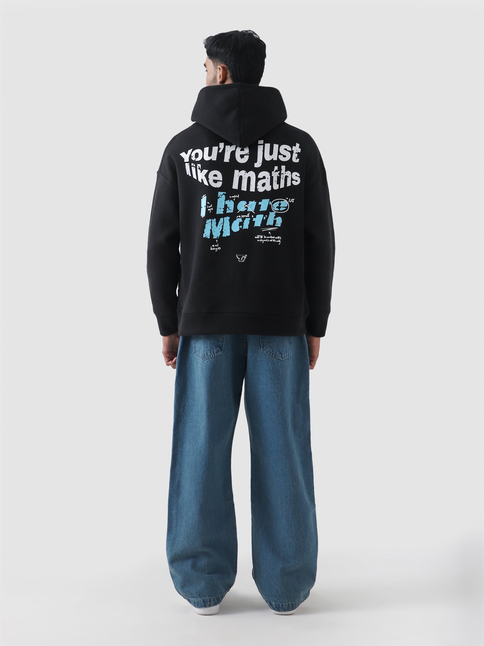 I Hate Maths tee female model front view oversized Pakistan – GROOVY