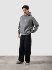 Charcoal heather grey hoodie male model full body front view Pakistan – GROOVY