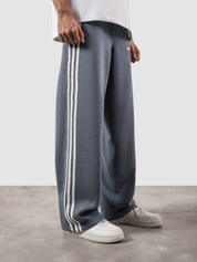 Heritage Pants frost blue male model back view striped sides relaxed fit Pakistan – GROOVY