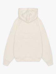 Sanctuary hoodie cream male model back view 360 GSM fleece streetwear Pakistan – GROOVY