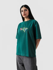 Green Hummingbird tee female model back view Pakistan – GROOVY