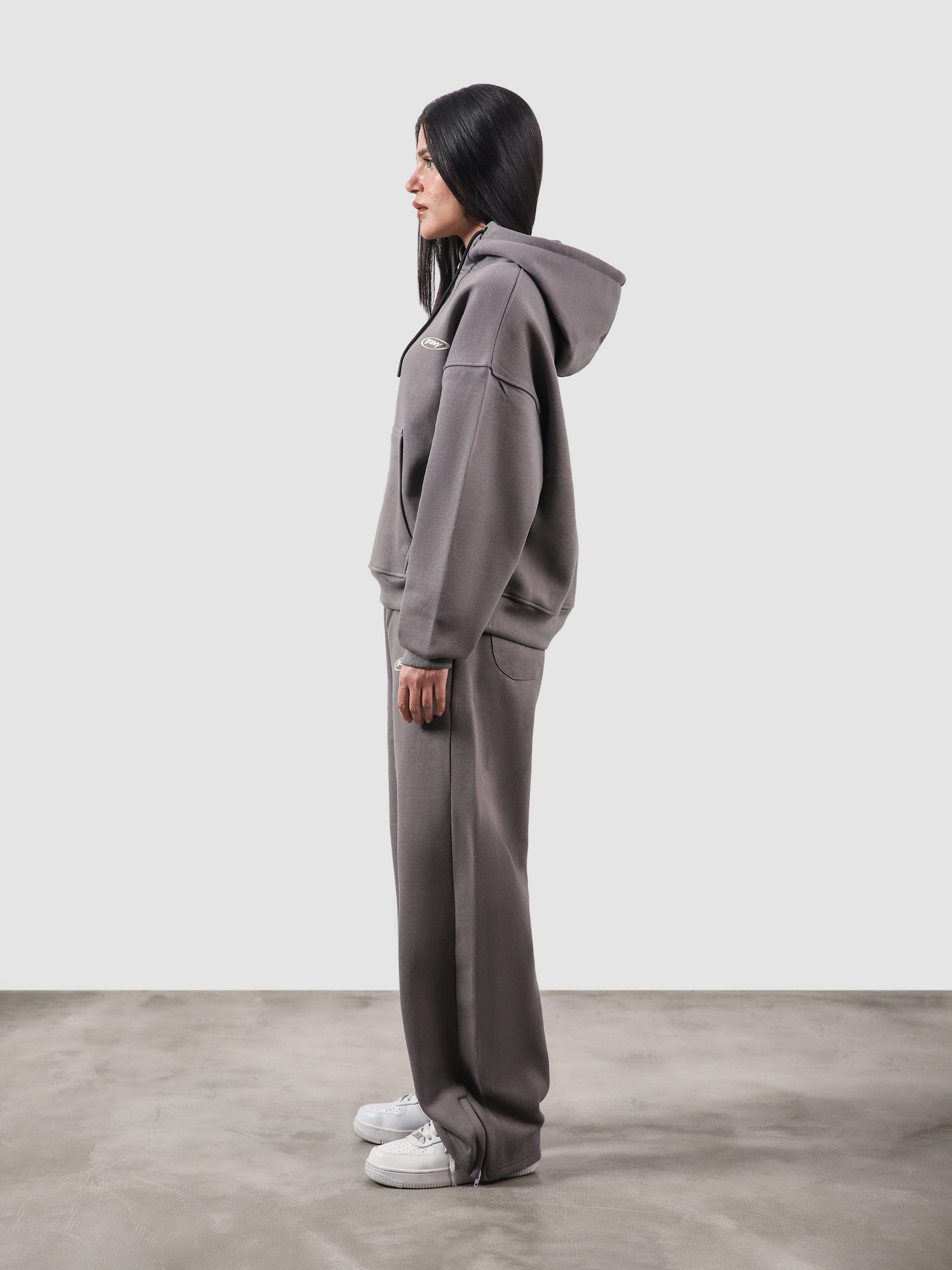 Utility Top granite grey male model back view oversized relaxed fit Pakistan – GROOVY