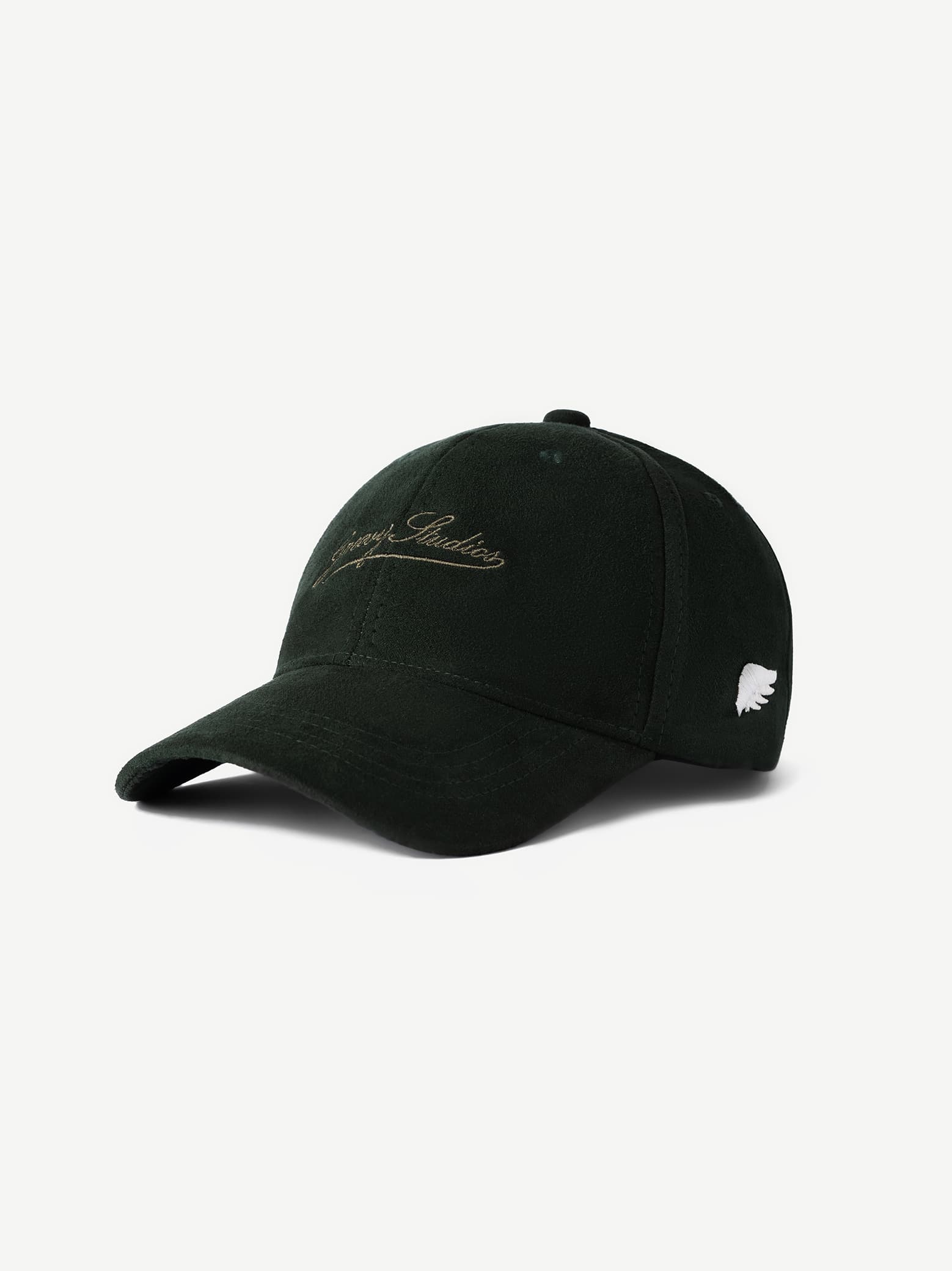 GROOVY Super Suede cap in deep green with curved brim and minimal logo