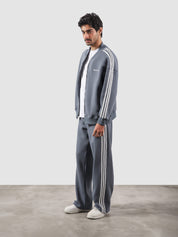 Heritage Top frost blue male model back view contrast stripe track jacket Pakistan – GROOVY