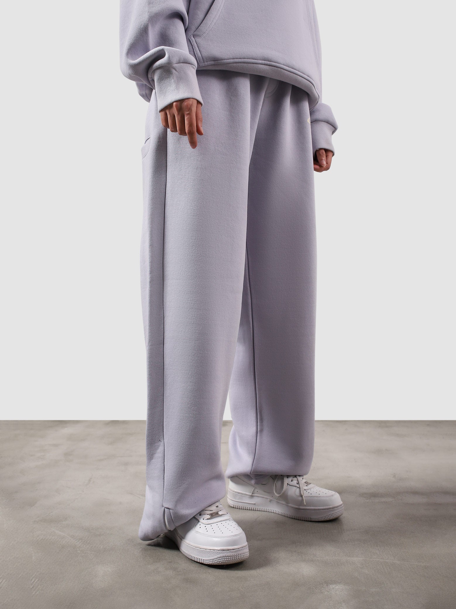 Utility Sweats lilac male model back view zip hem detailing Pakistan – GROOVY