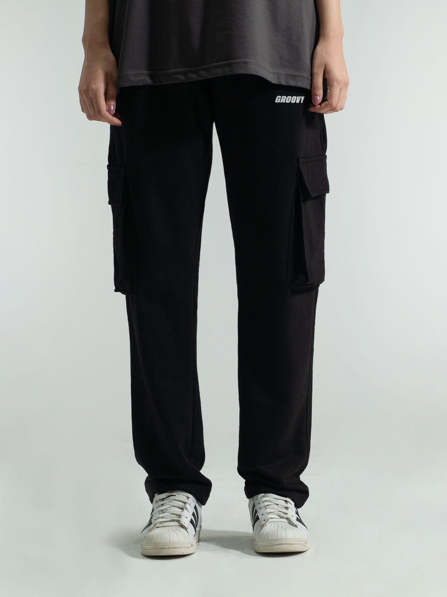 Black Cargo Trousers - GROOVY