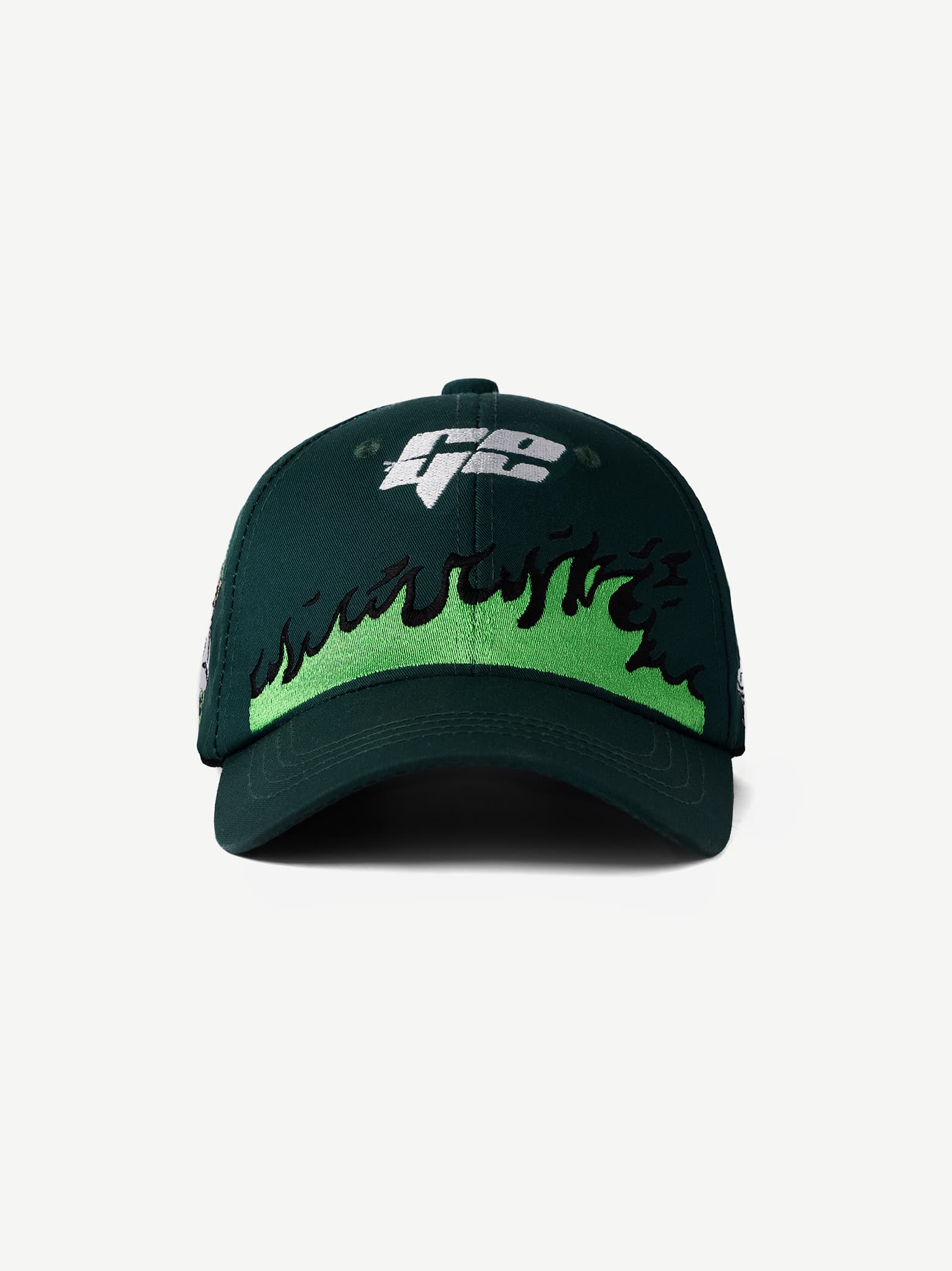 ZORO green anime cap by GROOVY - embroidered flame, adjustable fit