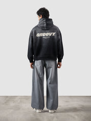 Fade washed hoodie male model side view full body vintage wash streetwear Pakistan – GROOVY