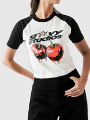 Cherry Babytee female model side view Pakistan – GROOVY