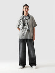 IGRIS Solo Leveling tee male model side angle washed oversized Pakistan – GROOVY