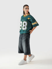 88 Athletics basketball jersey male model back view racing green mesh Pakistan – GROOVY
