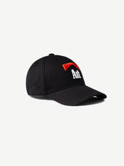 GROOVY THE ARTIST black cap, red graphic artwork